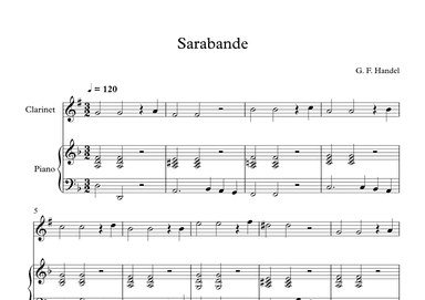 Sarabande - George Frideric Handel (Clarinet + Piano) (arr. Digital Book Music)