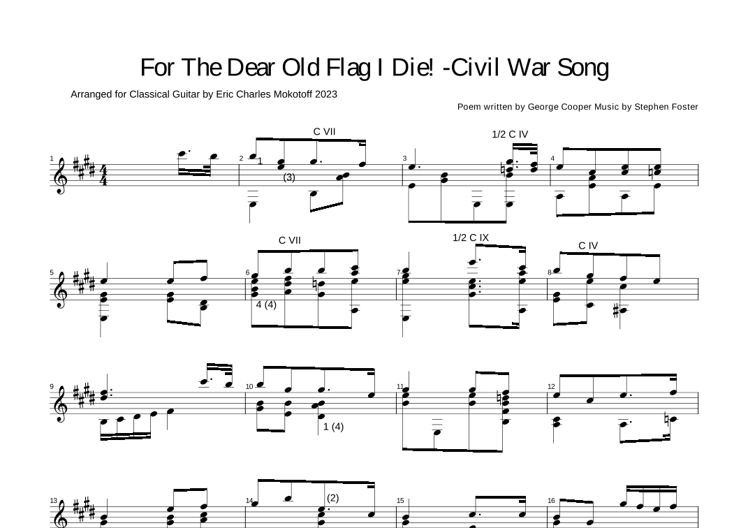 For the Dear Old Flag I Die (arr. Eric Charles Mokotoff)