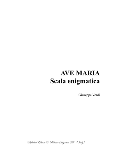 AVE MARIA - Scala enigmatica - G. Verdi - Arr. for Soprano and  String Trio, or String Quartet (arr. Renato Tagliabue)
