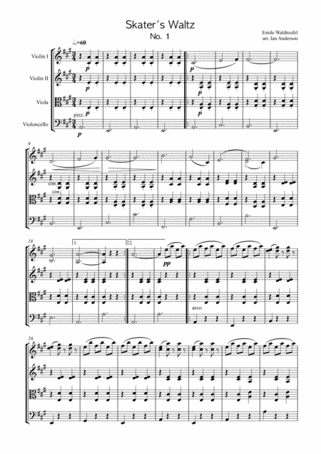 Waldteufel: Skater's Waltz (string trio) (arr. Ian Anderson)