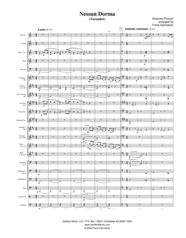 Nessun Dorma (from Turandot) - for concert band (arr. Frank Darmiento)