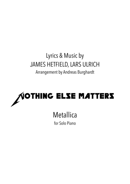 Nothing Else Matters (arr. Andreas Burghardt)