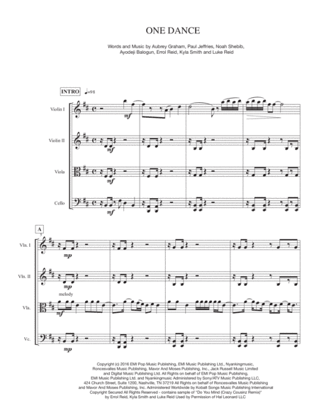One Dance (arr. Joe Deninzon)