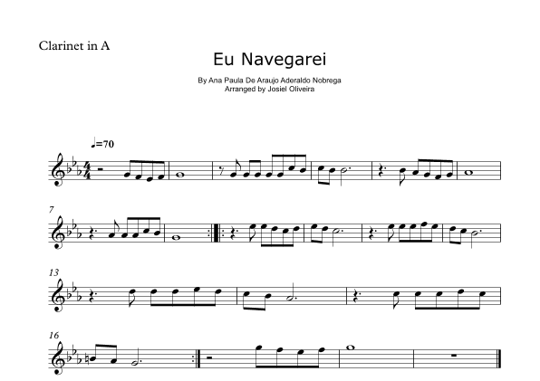 Espontaneo - Eu Navegarei (arr. Josiel Oliveira)