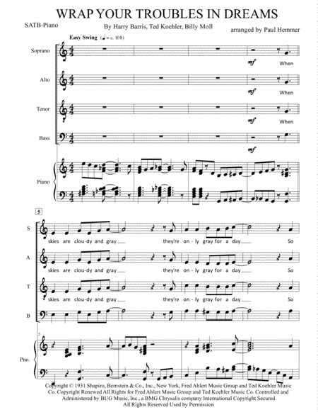 Wrap Your Troubles In Dreams (and Dream Your Troubles Away) (arr. Paul Hemmer)