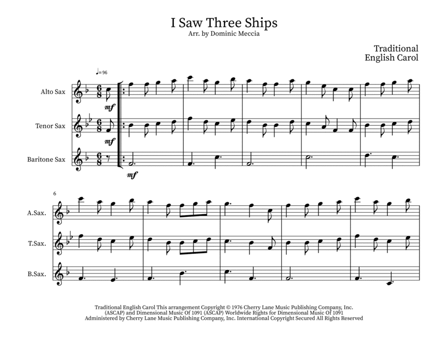 I Saw Three Ships (arr. Dominic Meccia)