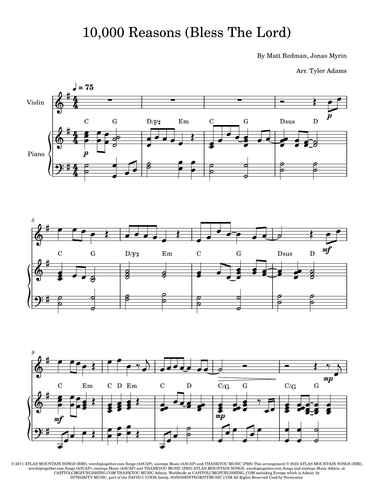 10,000 Reasons (bless The Lord) (arr. Tyler Adams)