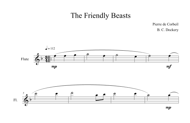 The Friendly Beasts (Flute Solo) (arr. B. C. Dockery)