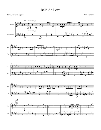 Bold As Love (arr. K. Speck)