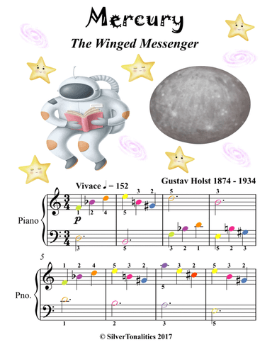 Mercury the Winged Messenger Easy Piano Sheet Music (arr. SilverTonalities)