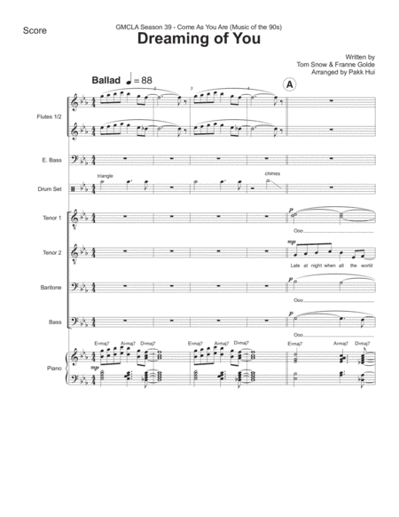 Dreaming Of You (arr. Pakk Hui)