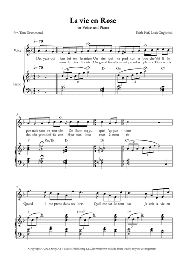 La Vie En Rose (arr. Tom Drummond)