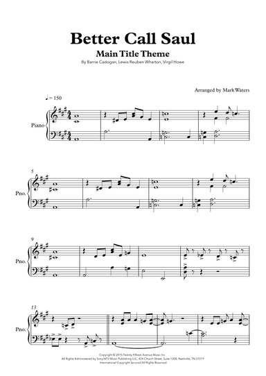 Better Call Saul Main Title Theme (arr. Mark Waters)