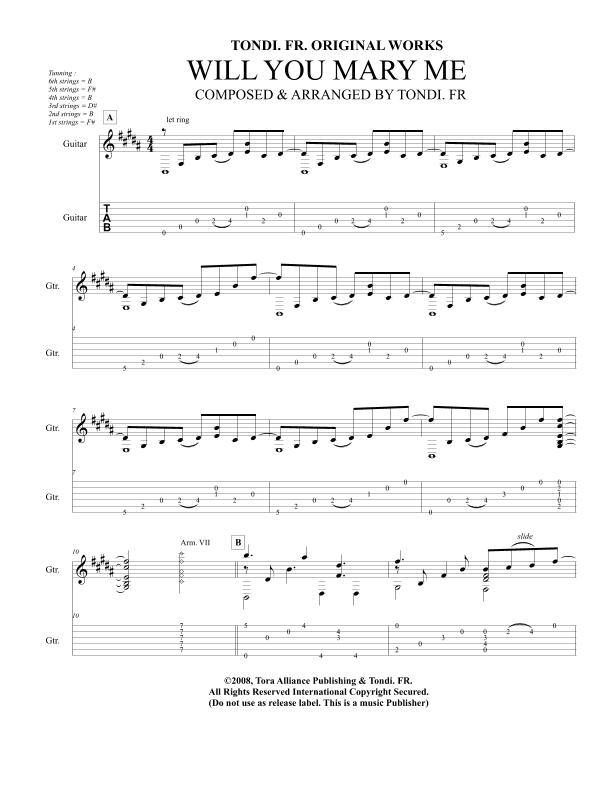 Will You Mary Me - Tondi. FR Original Works