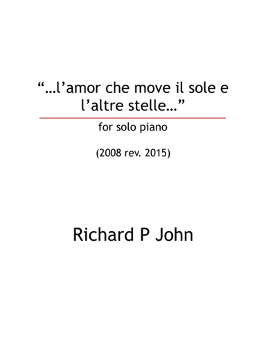 "...l'amor che move il sole e l'altre stelle..."