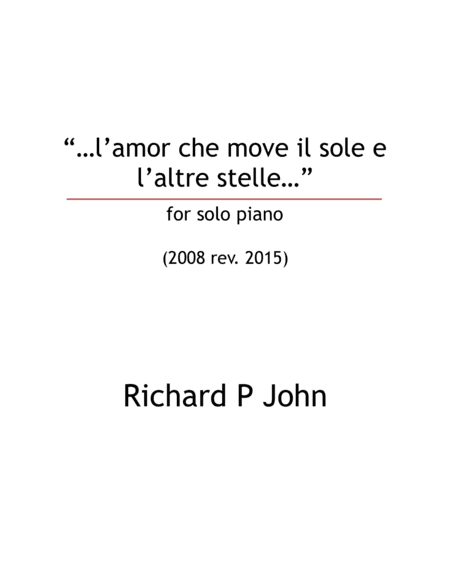 "...l'amor che move il sole e l'altre stelle..."
