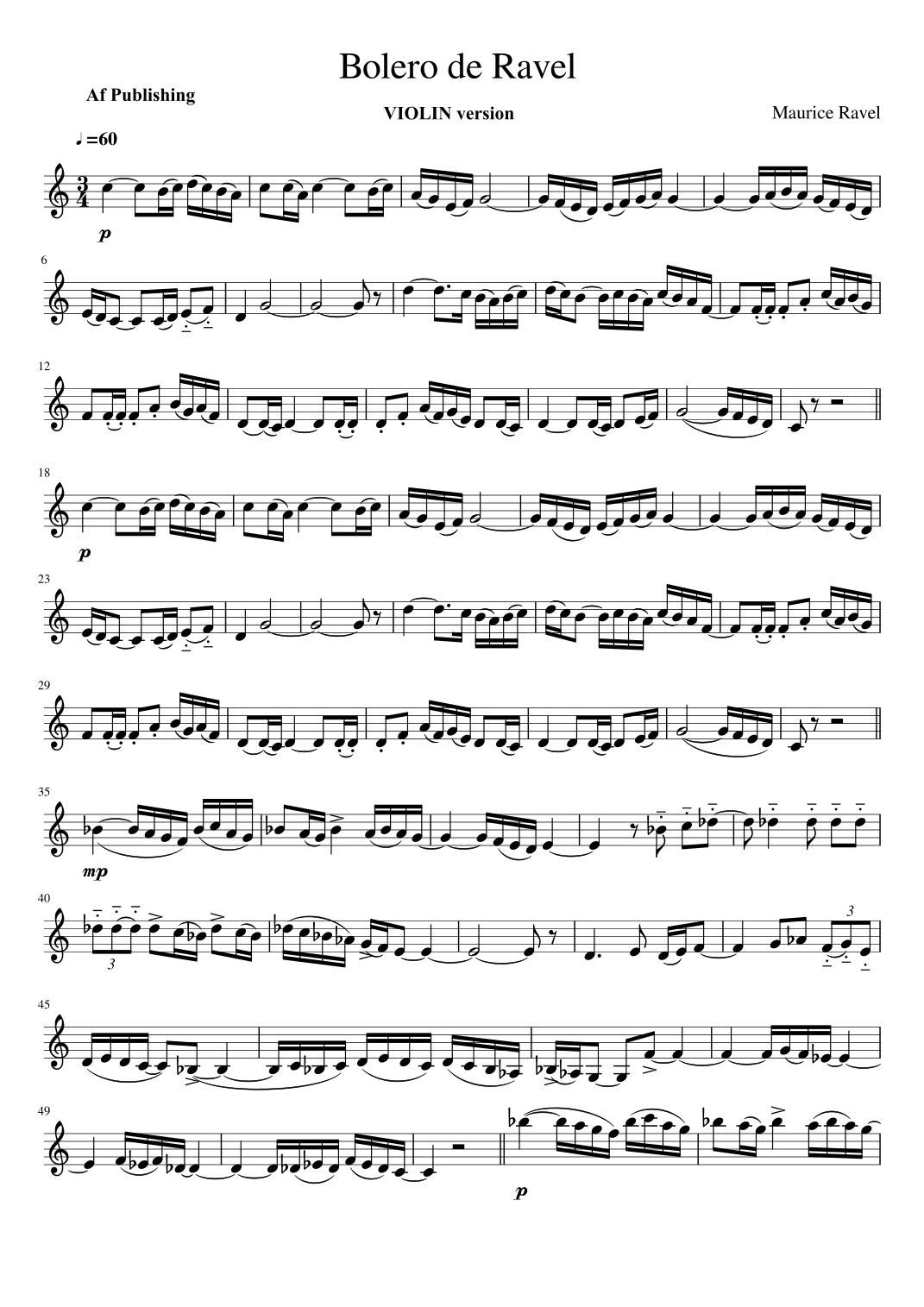 Bolero (arr. AF PUBLISHING)