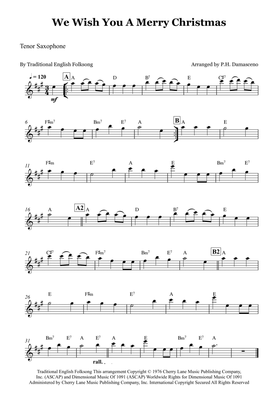 We Wish You A Merry Christmas (arr. P.H. Damasceno)