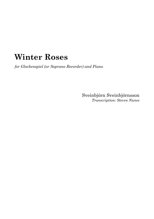 Winter Roses (arr. Steven Nunes)