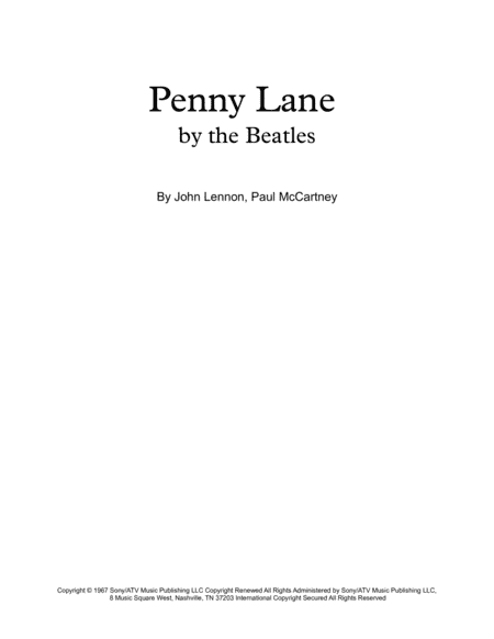 Penny Lane (arr. Benedikt Brydern)