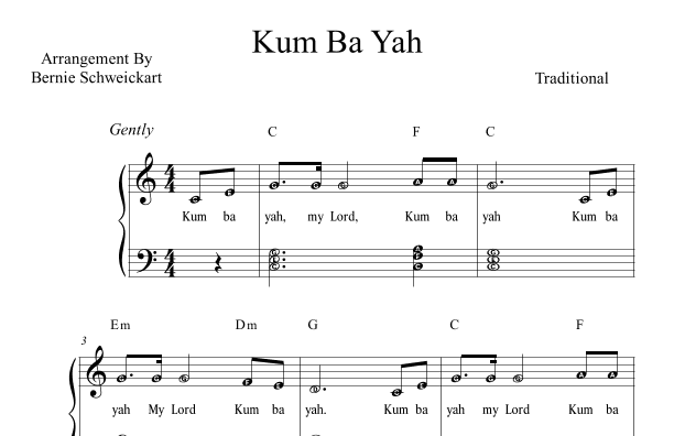 Kum Ba Yah (BIG NOTE EASY VERSION) (arr. Bernie Schweickart)