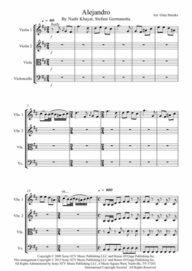 Alejandro (arr. G Streeks)