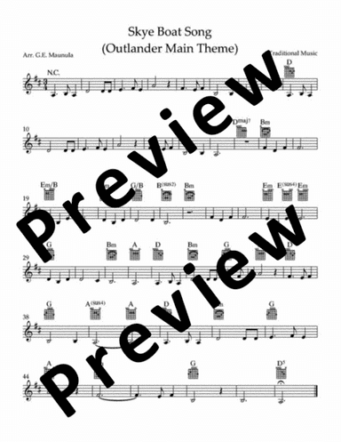 Skye Boat Song (Outlander Main Theme) (arr. G.E. Maunula)