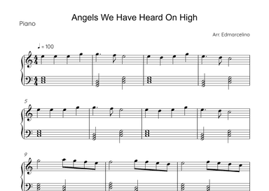 Angels We Have Heard On High Piano tutorial (arr. Edmarcelino)