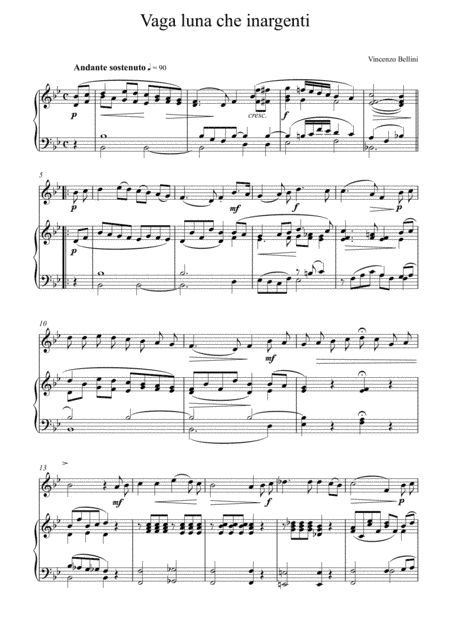 Vincenzo Bellini - Vaga luna che inargenti (Violin Solo) (arr. André Laitano)