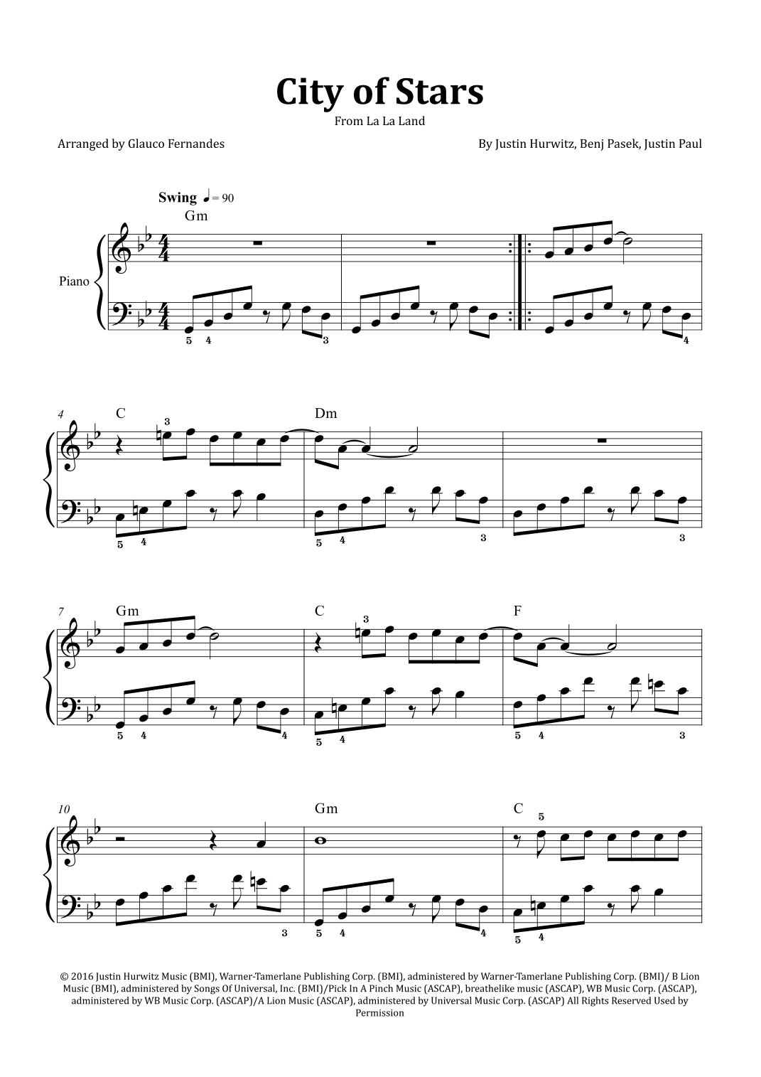 City Of Stars (arr. Glauco Fernandes)