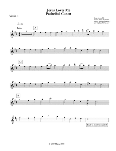 Jesus Loves Me Pachelbel Canon for string quartet (arr. Stephen M. Taylor)