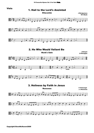 16 Favourite Hymns Vol.2 for solo Viola (arr. David McKeown)