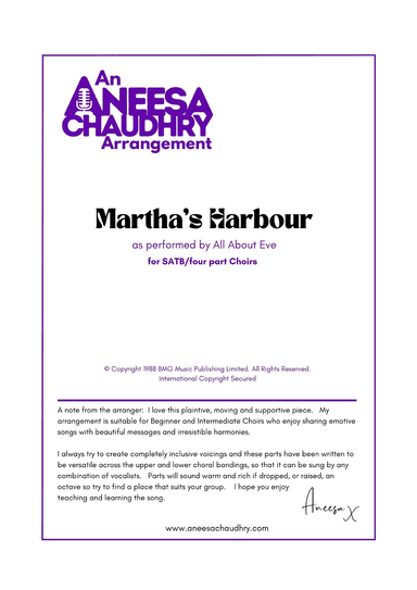 Martha's Harbour (arr. Aneesa Chaudhry)