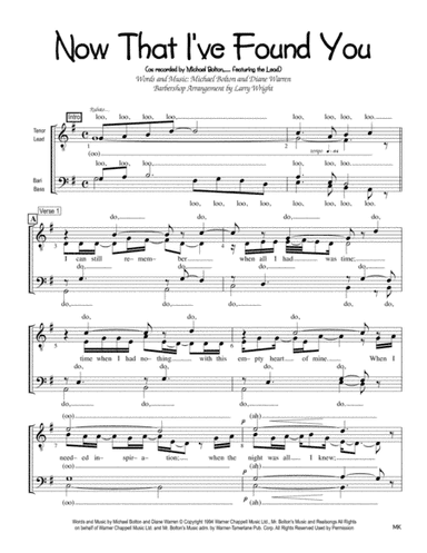 Now That I Found You (arr. Larry Wright)