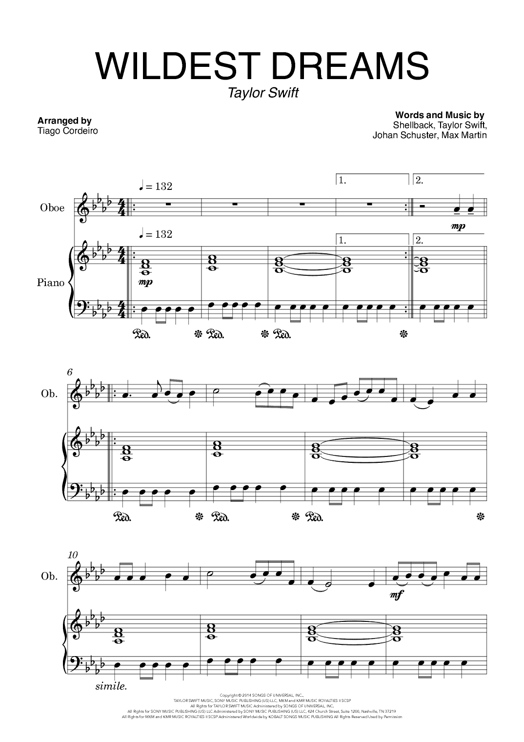 Wildest Dreams (arr. Tiago Cordeiro)