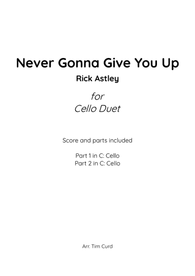 Never Gonna Give You Up (arr. Tim Curd)