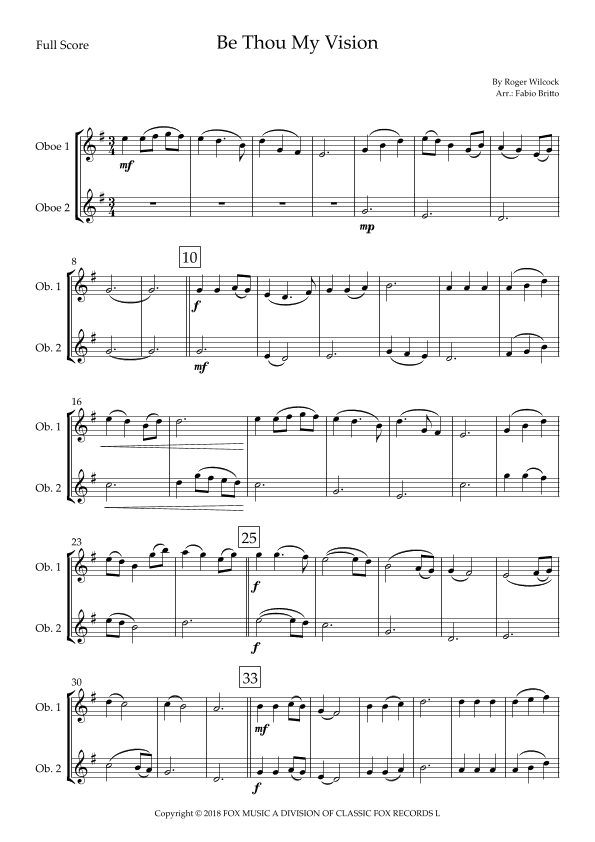 Be Thou My Vision (arr. Fabio Britto)