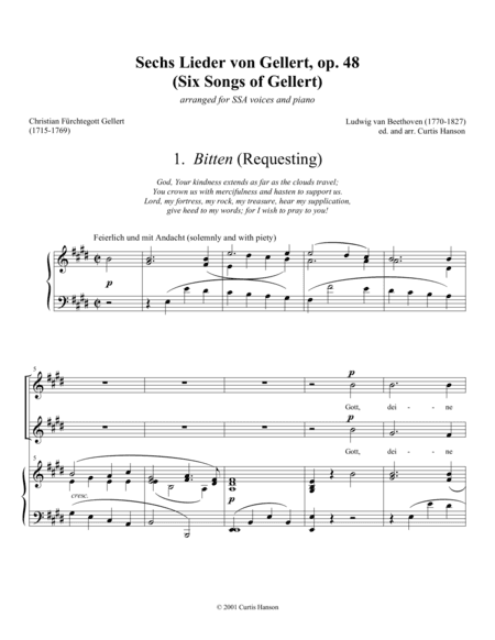 Gellertlieder (SSA) (arr. Curtis Hanson)