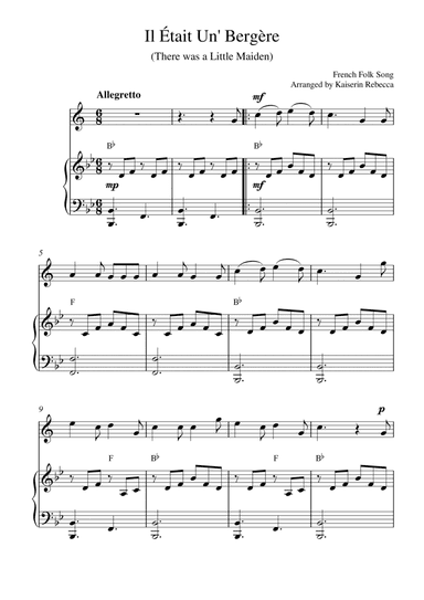Il Était Un' Bergère (for tenor saxophone solo and piano accompaniment) (arr. Kaiserin Rebecca)