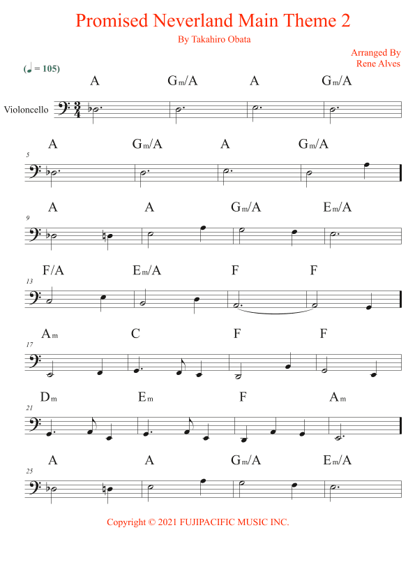 Promised Neverland Main Theme 2 (arr. Rene Alves)