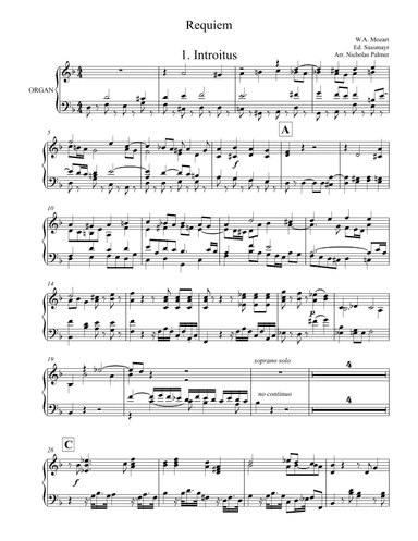Requiem (Organ reduction of ww and brass parts) (arr. Nicholas Palmer)