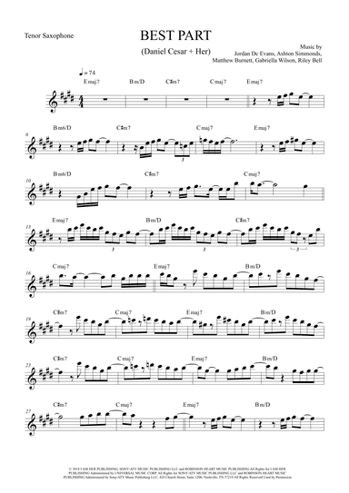 Best Part (arr. The Sheet Music Library)