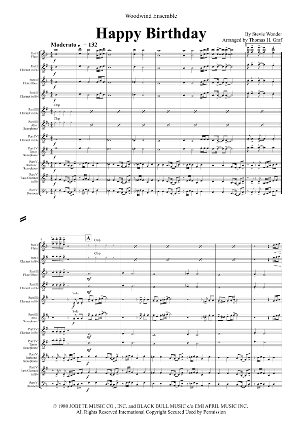 Happy Birthday (arr. Thomas Graf)