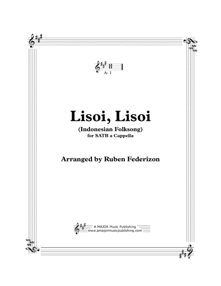 Lisoi, Lisoi (Indonesian Folksong) (arr. A Major Music Publishing)