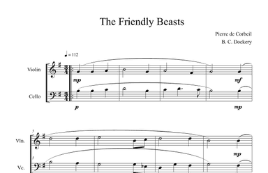 The Friendly Beasts (Violin and Cello Duet) (arr. B. C. Dockery)