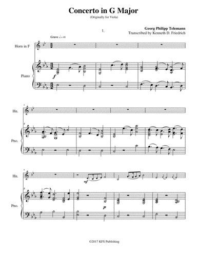Telemann Viola Concerto in G (arr. Kenneth D. Friedrich)
