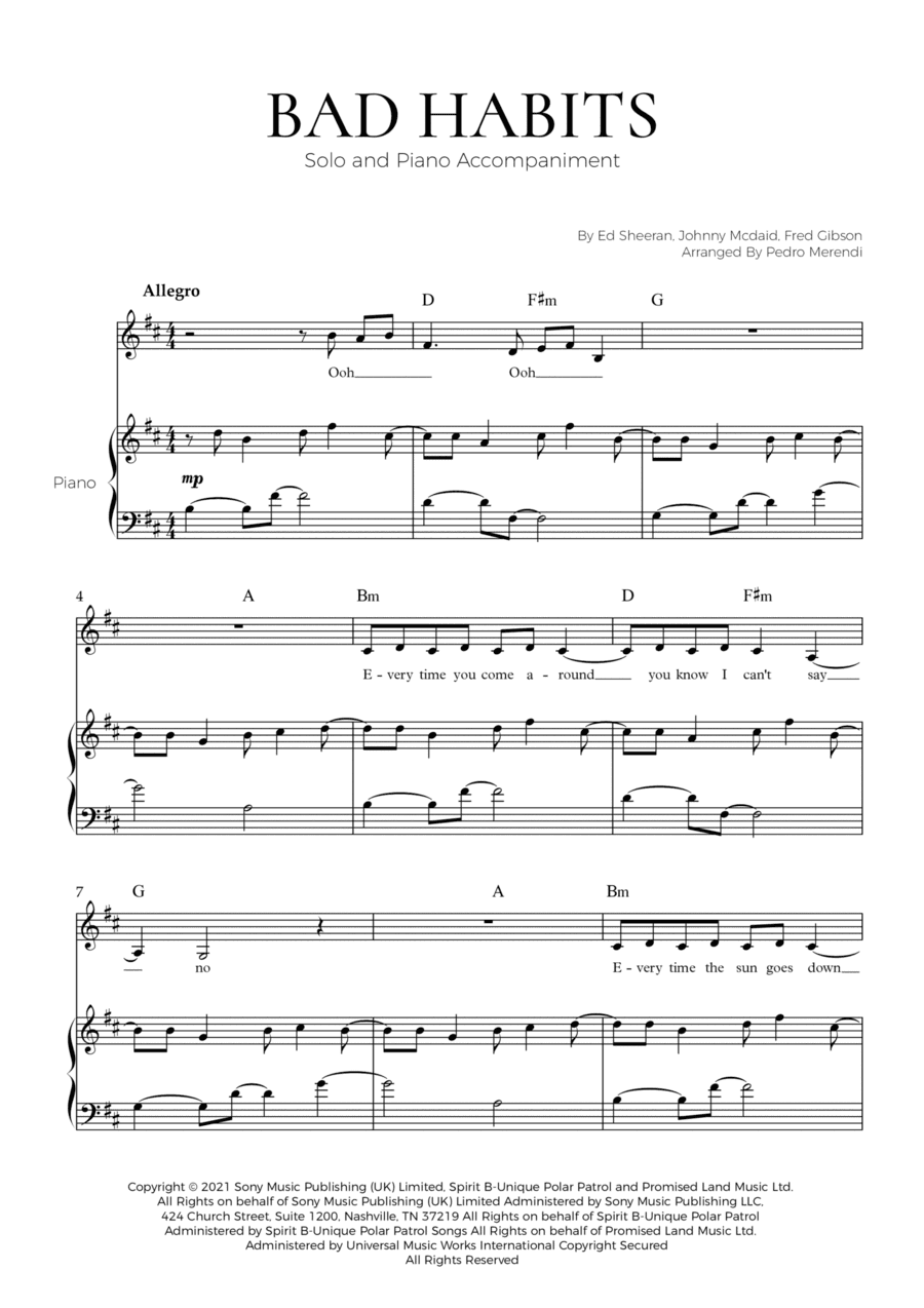 Bad Habits (arr. Pedro Merendi)
