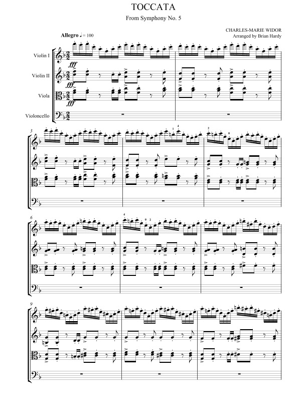 WIDOR TOCCATA (arr. Brian Hardy)