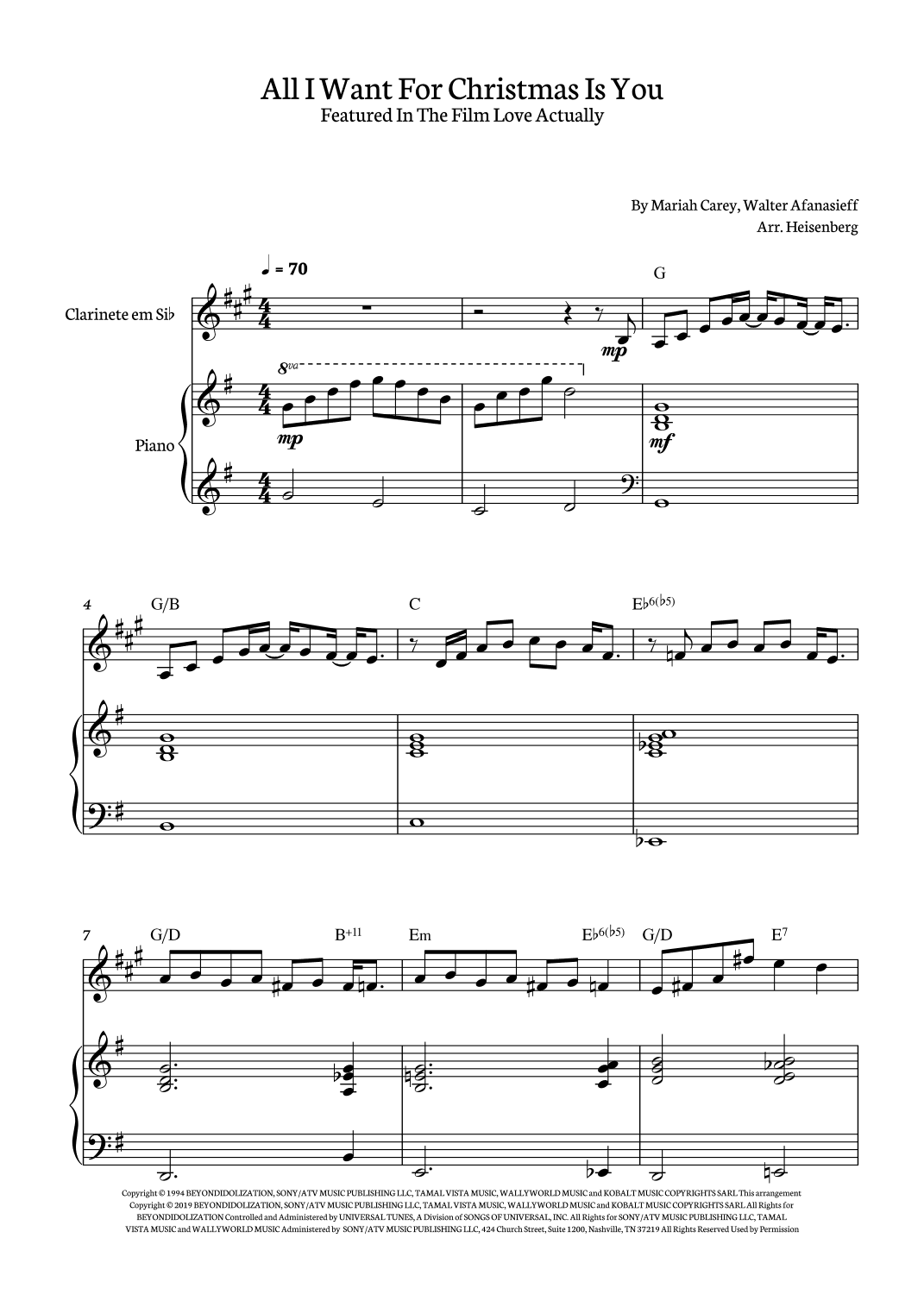 All I Want For Christmas Is You (arr. Heisenberg)