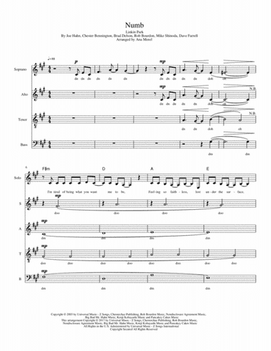 Numb (arr. Ana Morel)